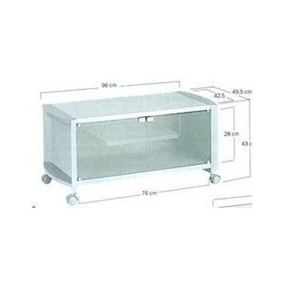 MEUBLE 2 plateaux + 2 portes verres SILVER  largeur 960