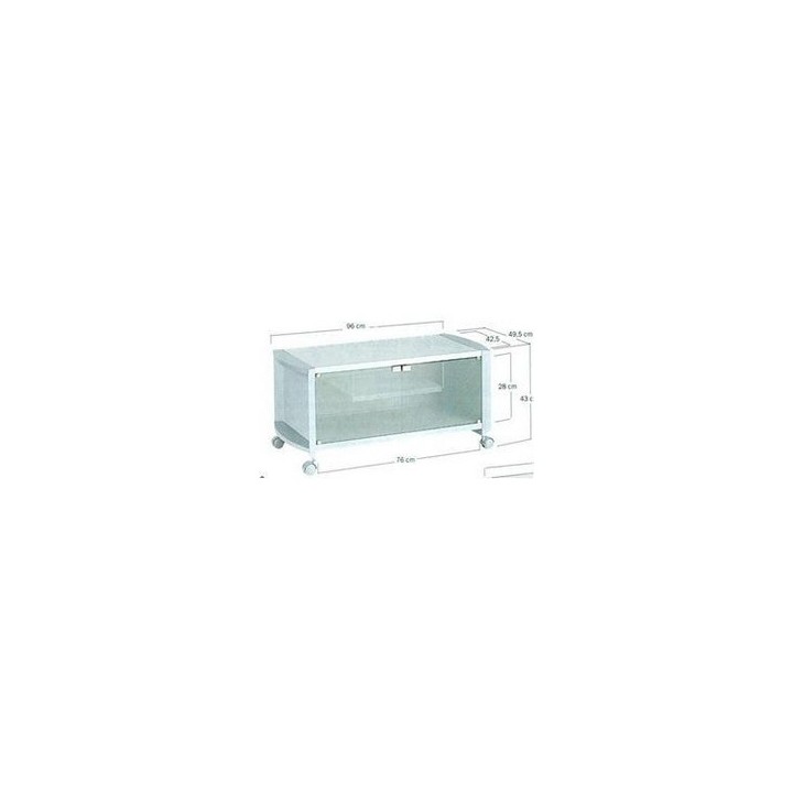 MEUBLE 2 plateaux + 2 portes verres SILVER  largeur 960