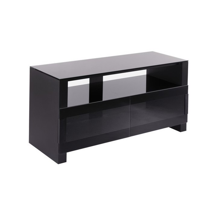 MEUBLE 3 plateaux + 2 portes  NOIR largeur 1100 BILT