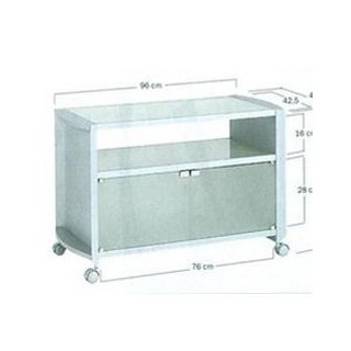 Meuble 3 Plateaux + 2 Portes Verres Silver Largeur 960