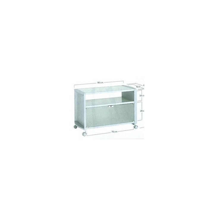 Meuble 3 Plateaux + 2 Portes Verres Silver Largeur 960