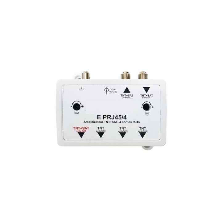 AMPLI APPART 1 entrée F // 4 sorties en RJ45  12-20dB*