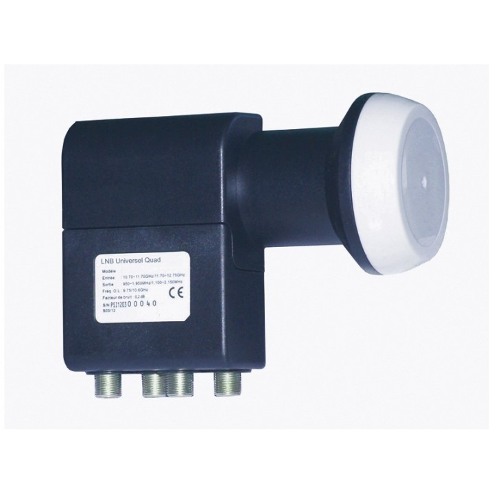 LNB universel QUAD Ø 40 mm-0,2 dB