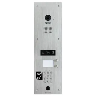 Platine Vidéo Inox Encastré 2Bp, Clavier, Trou Vigik+, Picto, Synthèse & B. Magnétique
