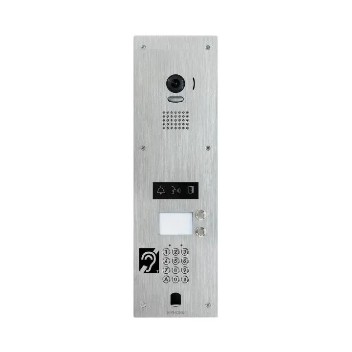 Platine Vidéo Inox Encastré 2Bp, Clavier, Trou Vigik+, Picto, Synthèse & B. Magnétique