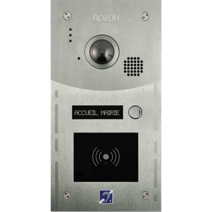 Interphone 2 boutons avec lecteur de badges mains-libres-conform