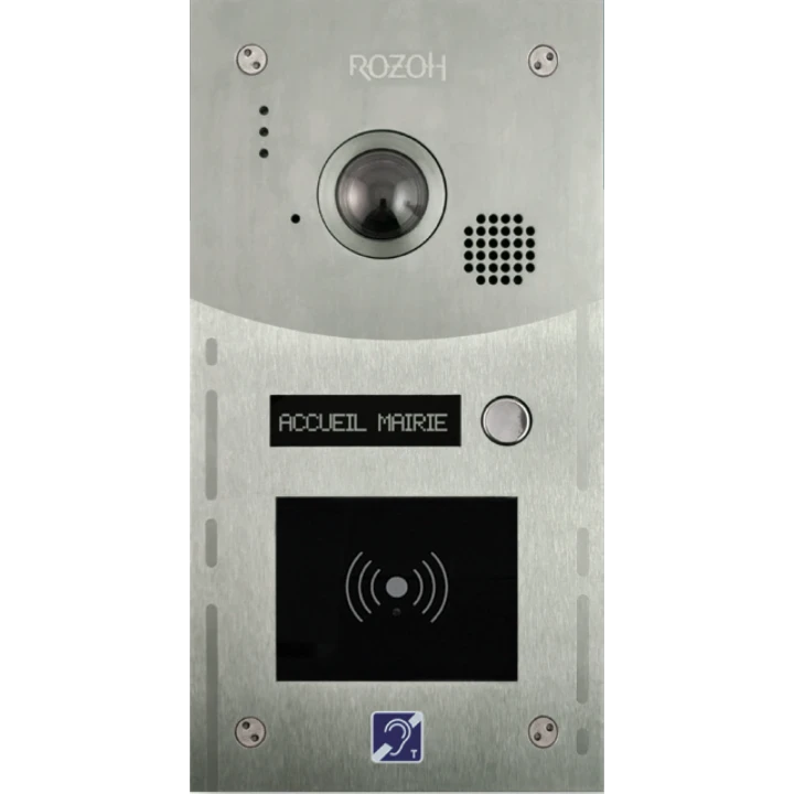 Interphone 2 boutons avec lecteur de badges mains-libres-conform
