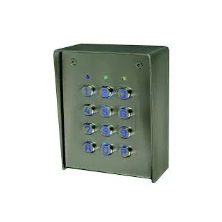Clavier  4 relais, 28 codes, touches métalliques , boîtier abs beige