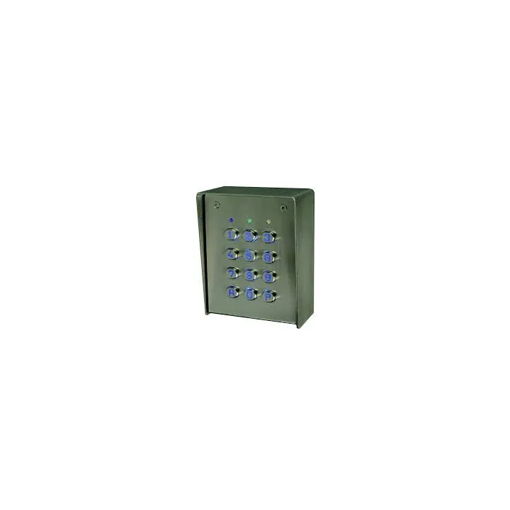 Clavier  4 relais, 28 codes, touches métalliques , boîtier abs beige