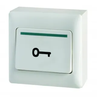 Bouton Poussoir De Sortie, En Abs Blanc, Pose En Saillie, À Double Sécurités No/Nf
