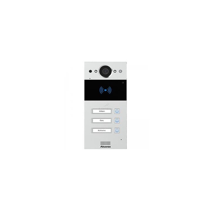Interphone vidéo compact SIP+3 boutons  (Video & lect de carte).