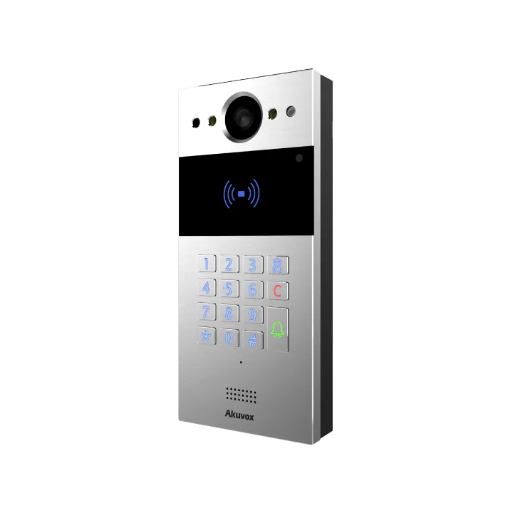 Interphone Vidéo Sip+Clavier Et Lect De Carte Rf Caméra 2Mp Gra