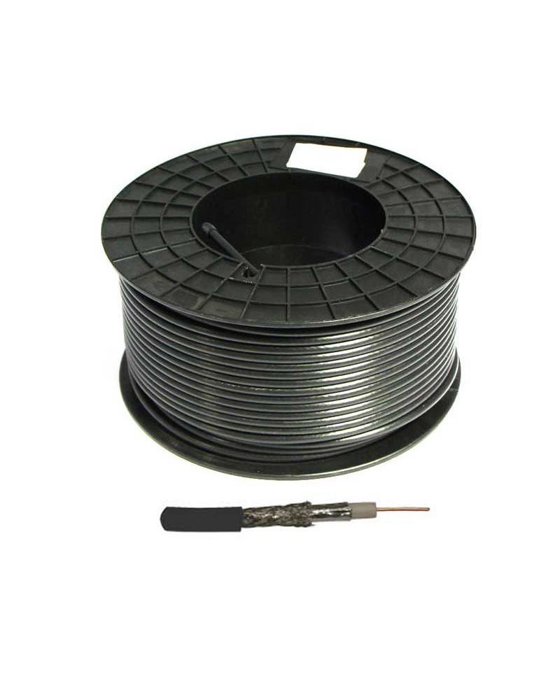 Câble Coax Antenne Cu/Fe 17Db Class A Pe Noir Bp100M