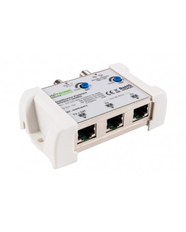 Amplificateur Tv 1 Entrée ''F'' Sat Et Ter Vers 3 Sorties "Rj45" 20Db