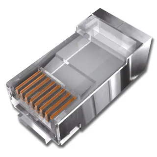 Plug Rj45 Cat5E Utp - Entrée Demi Ronde - Boîte De 100