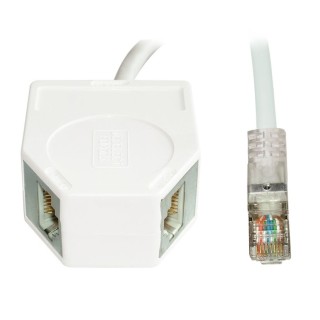 DEDOUBLEUR COMPACT BLINDE FEMELLE/FEMELLES CAT5E 3/RJ45