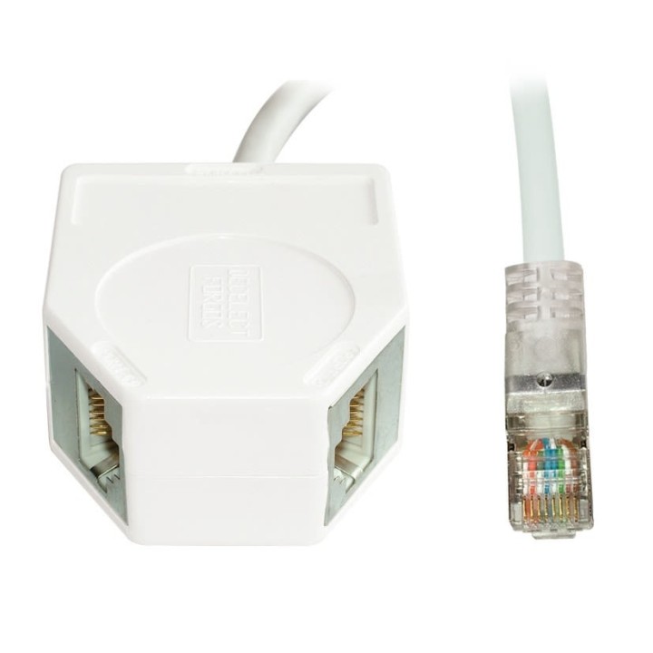 DEDOUBLEUR COMPACT BLINDE FEMELLE/FEMELLES CAT5E 3/RJ45