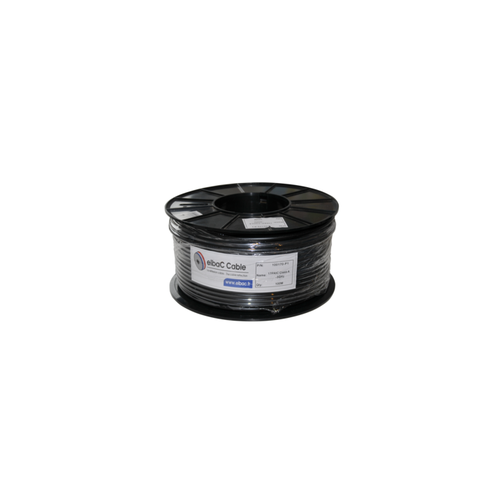 CABLE COAX 17 PAtC classe A  triple écran  NOIR 500m-100170