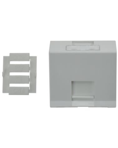 Plastron 45X45 1 Entrée Rj 45 Incliné + Volet