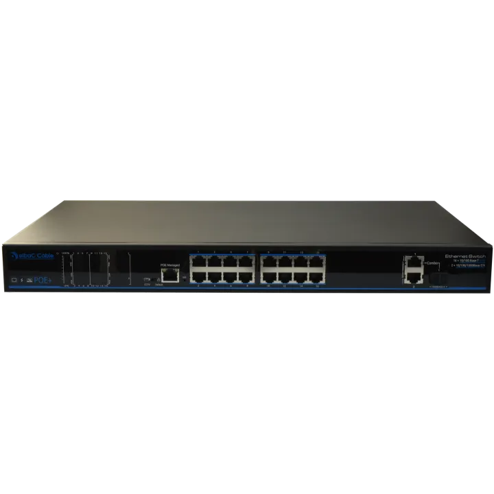 Switch Manageable 250W-16×100Mb/Poe+& 2X1000Mb & 1Sfp Boîte 1 Pc