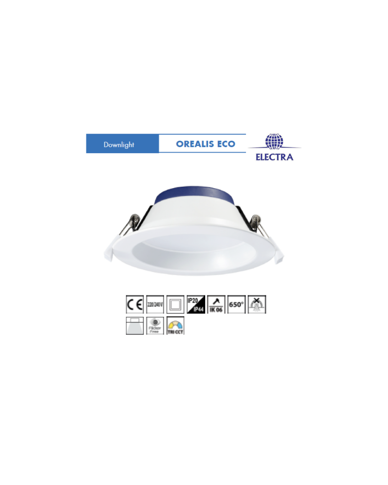 Orealis Down Enc Led Blc 20W 3-6K 1600-1720Lmètre