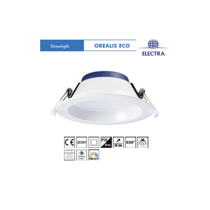OREALIS DOWN ENC LED BLC 20W 3-6K 1600-1720Lm (D)