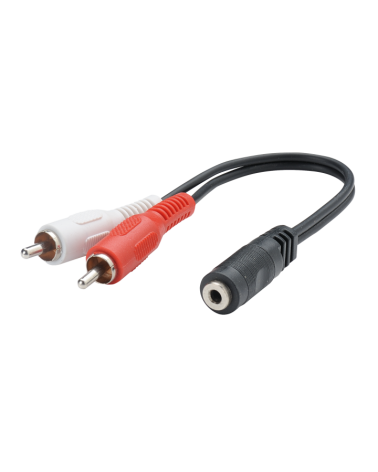 Adaptateur Jack 3.5 Fem.Stéréo // 2 Rca Mâle 0M20