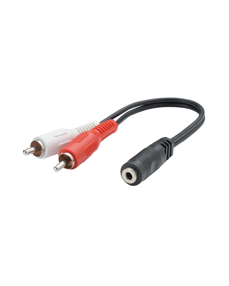 Adaptateur Jack 3.5 Fem.Stéréo // 2 Rca Mâle 0M20