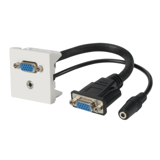 PLASTRON 45x45 HD15 VGA +Jack 3.5 stéréo+cordon fem.
