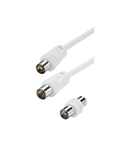 Cordon Tv 9.52 M M/F+Adaptateur Tv 9.52 Mm M/M-Nickel-10M