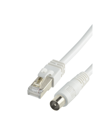 Cordon Rj45 Mâle // Tv9.52 Mm Mâle + Adapt Vdi Actif 2M