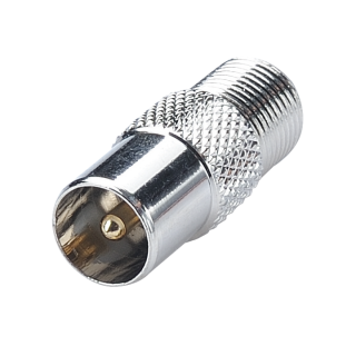 Adaptateur F F/ TV 9.52 mm M-nickel