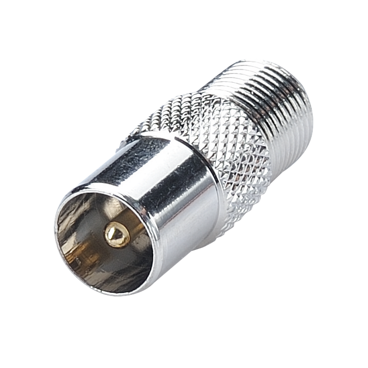 Adaptateur F F/ TV 9.52 mm M-nickel