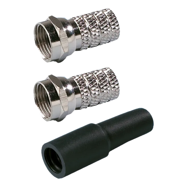 2 Fiche F À Visser Câble 7Mm +1 Manchon En Blister