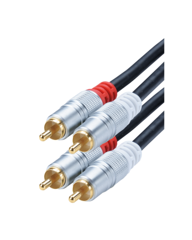 Cordon Audio Blindé 2 Rca Mâle // 2 Rca Mâle 1M50