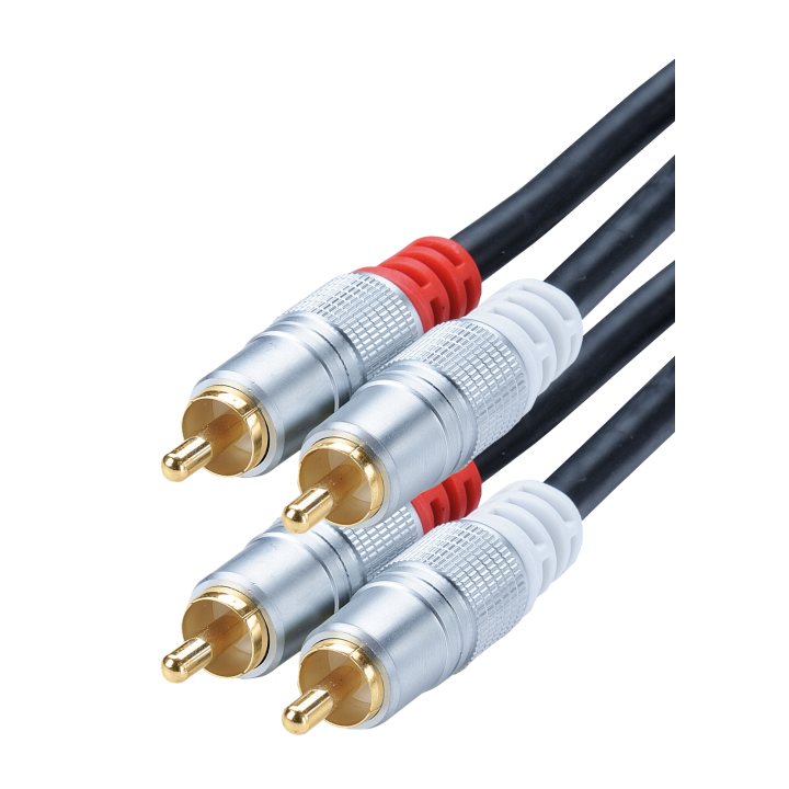 CORDON AUDIO blindé 2 RCA Mâle // 2 RCA Mâle 1m50