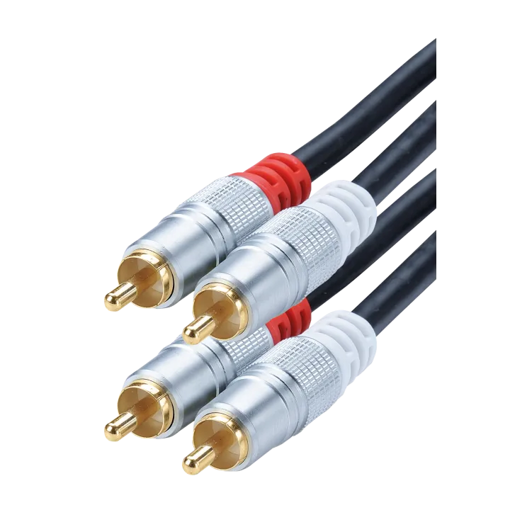 Cordon Audio Blindé 2 Rca Mâle // 2 Rca Mâle 10 Mètre