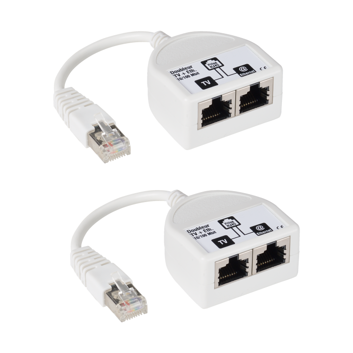 Coupleur/découpleur RJ45-Internet et TV-TNT