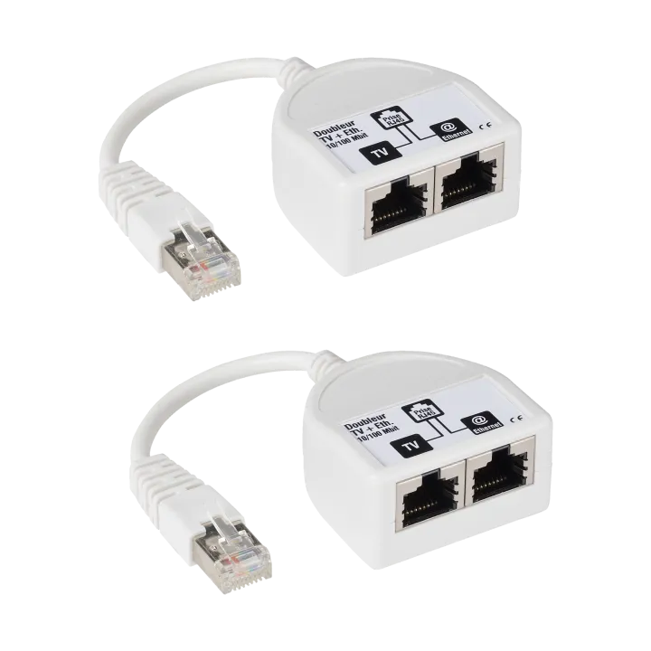 Coupleur/Découpleur Rj45-Internet Et Tv-Tnt