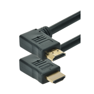CORDON HDMI  2.0 coudé latéral blindé OR  2 mètres