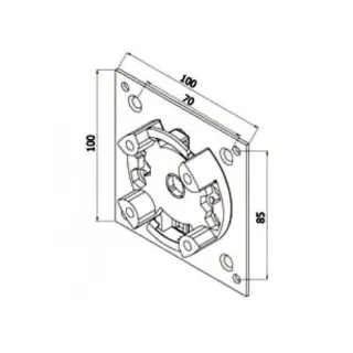 Support Mot Univer100X100 Baseacier