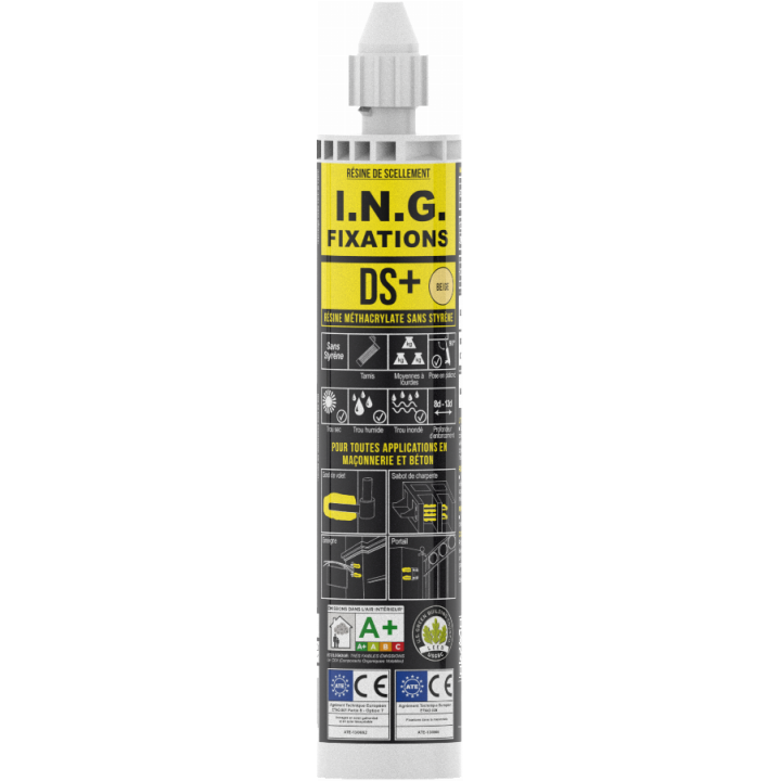 RESINE de SCELLEMENT 1 cartouche 300ml+2canules
