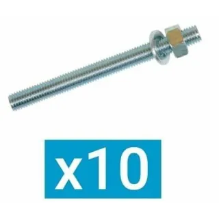 Tige Filetée M10 X 110 - 1Écrou+1Rond Sachet De 10