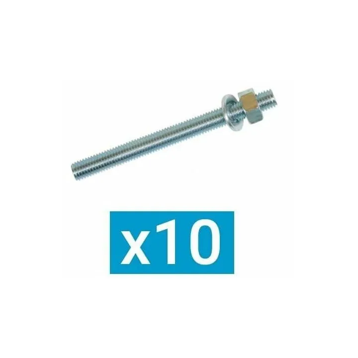 Tige Filetée M10 X 110 - 1Écrou+1Rond Sachet De 10