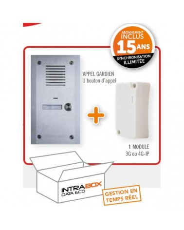 Intrabox Data Eco Interphone Audio Appel Gardien 1 Bouton D'Appel