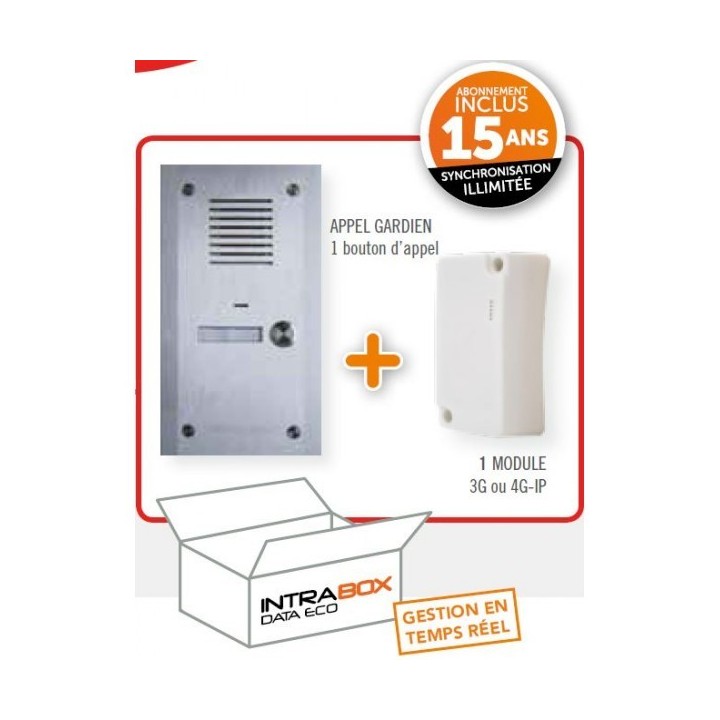 Intrabox Data Eco Interphone Audio Appel Gardien 1 bouton d'appe