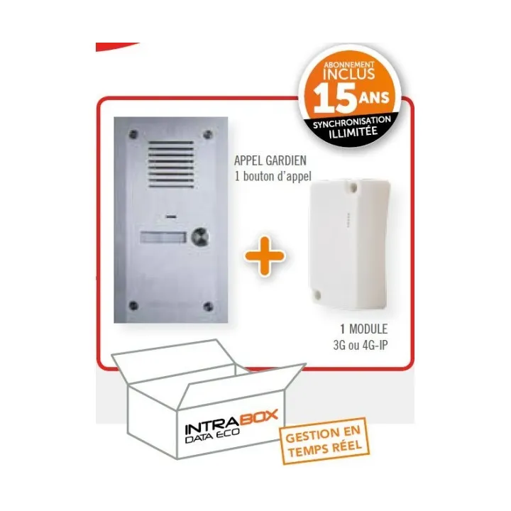 Intrabox Datum Eco Interphone Audio Appel Gardien 1 Bouton D'Appe