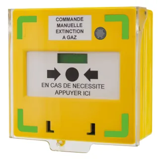 Déclencheur Manuel Jaune 3 Cts Led/Buz 12/24/48V Dc Reset Façade+Capot,2 Clés,Scellé