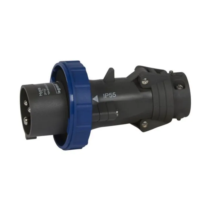 Fiche Mobile Droite Hypra Ip66/67-55 16A - 200V~ À 250V~ - 2P+T - Plastique