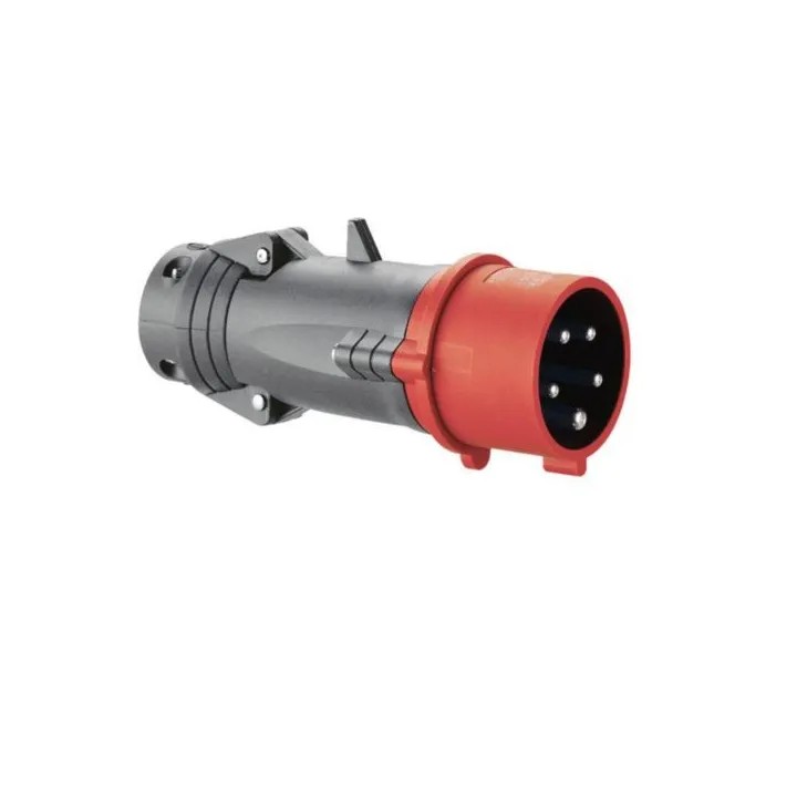 Fiche Mobile Droite Hypra Ip44 32A - 380V~ À 415V~ - 3P+N+T - Plastique